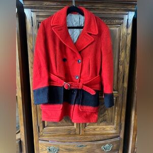 Mens vintage 4 point wool bay coat med/large